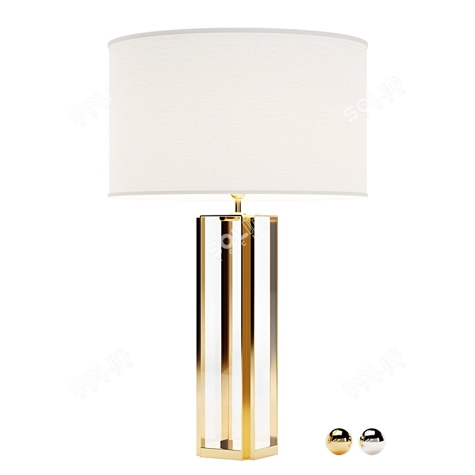 Refined Crystal Tower Table Lamp 3D model image 7