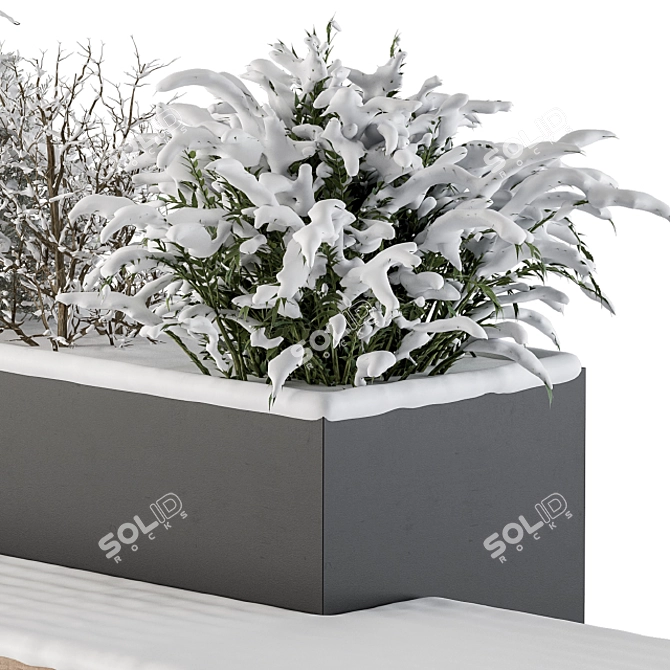 Snowy Urban Bench: Set 30 3D model image 4