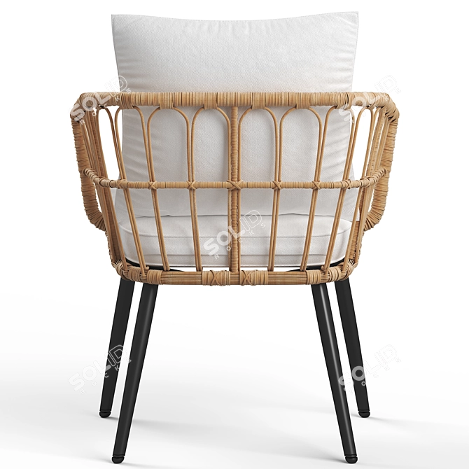 Aliyah Rattan Armchair - Stylish and Comfortable 3D model image 5