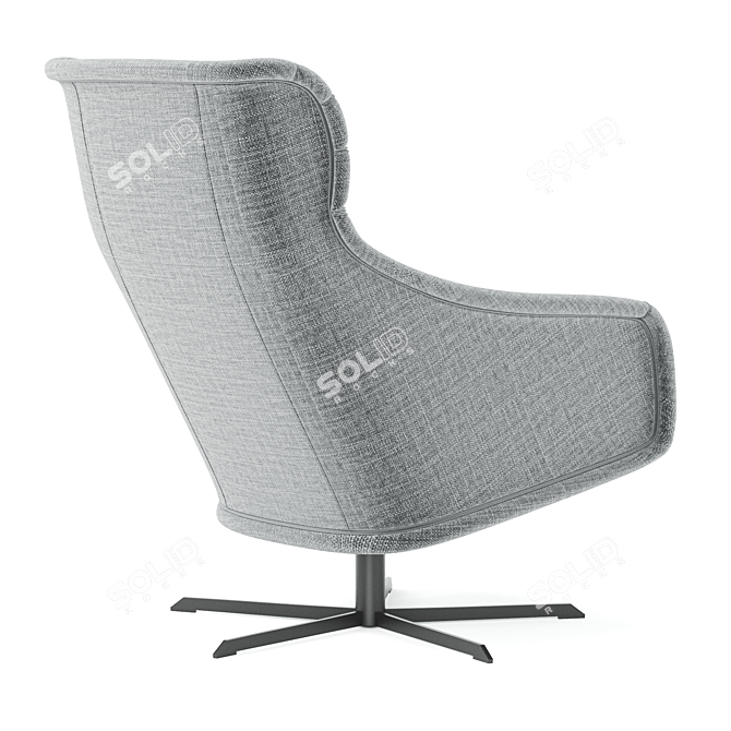 Elegant Nara Swivel Chair 3D model image 4