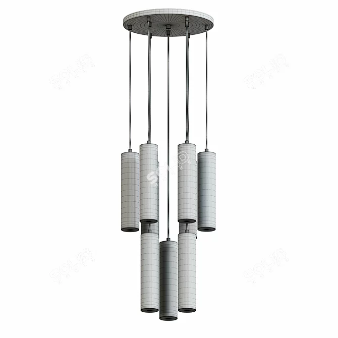 Elegant Marble Suspension Lamps 3D model image 2