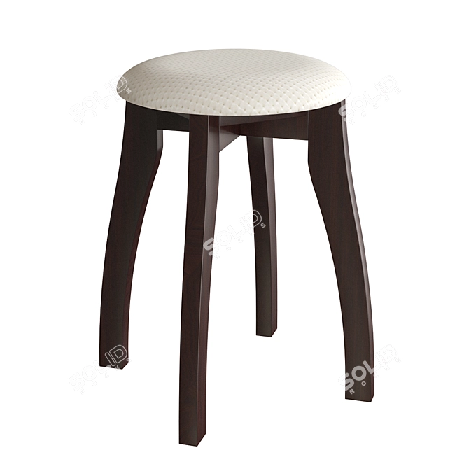 Lugo Array Om: Stylish Stool with Soft Seat 3D model image 3