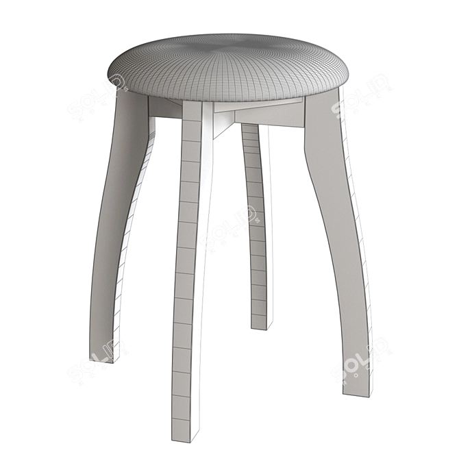 Lugo Array Om: Stylish Stool with Soft Seat 3D model image 4