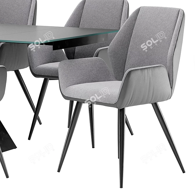 Matilda Dining Chair & Alai Table - Elegant & Functional Set 3D model image 4