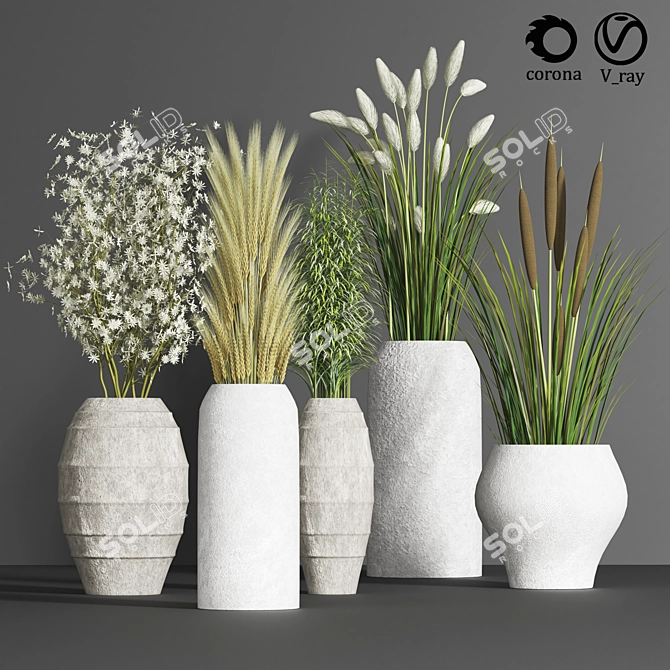 Premium Plant Bouquet: Collection 04 3D model image 3