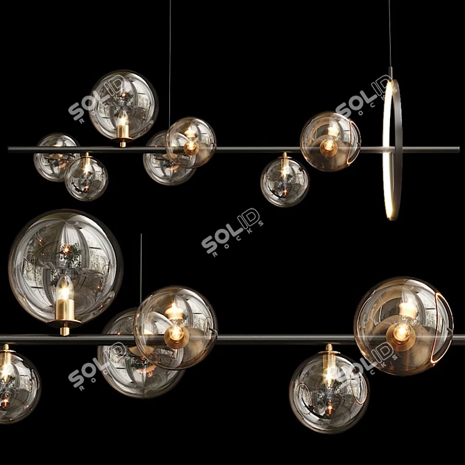 Elegant Iona-L Design Chandelier 3D model image 2