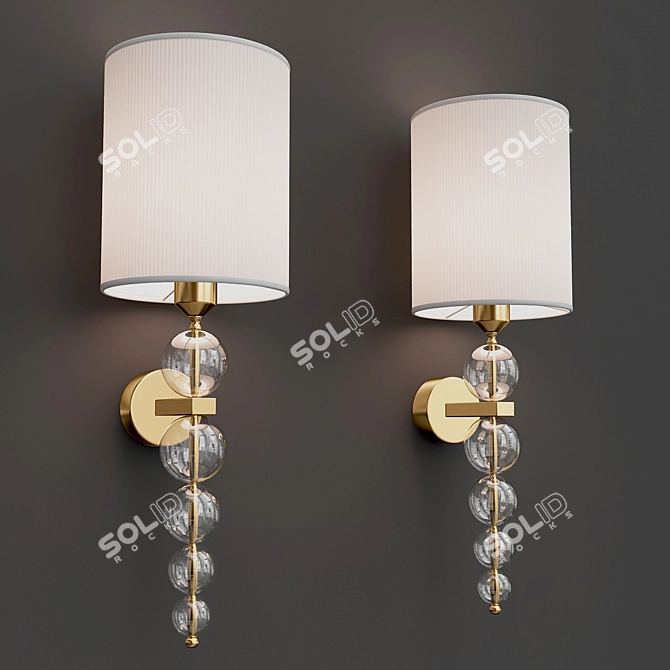 Elegant Crystal Sconce Lamp 3D model image 2