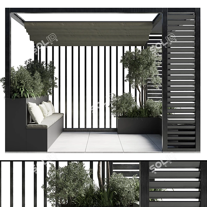 Multi-functional Pergola with Roof Garden 3D model image 2