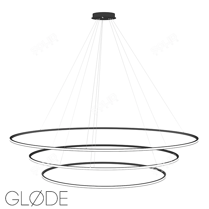 Title: GLODE Triple Inverse Pendant: Sleek Metal Design 3D model image 1
