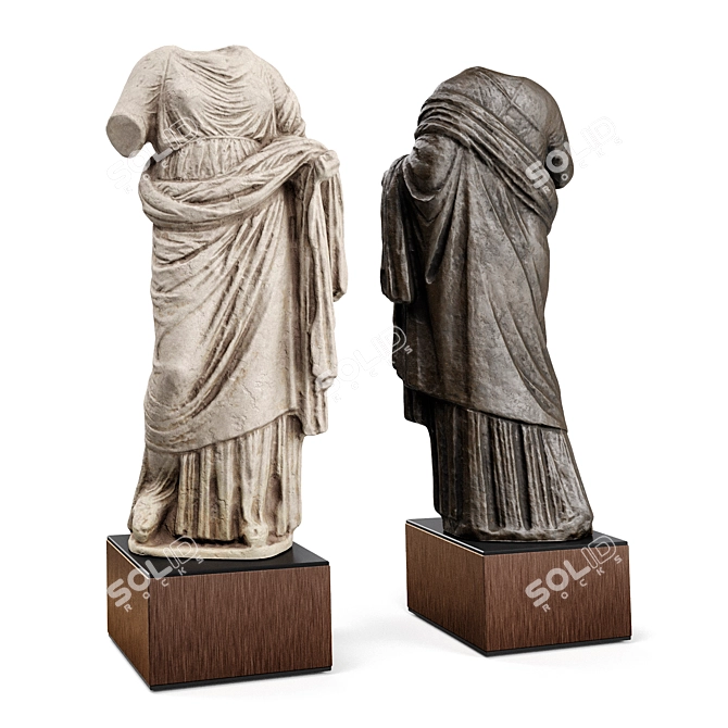 Elegant Athena Statue: Handcrafted Marvel 3D model image 1