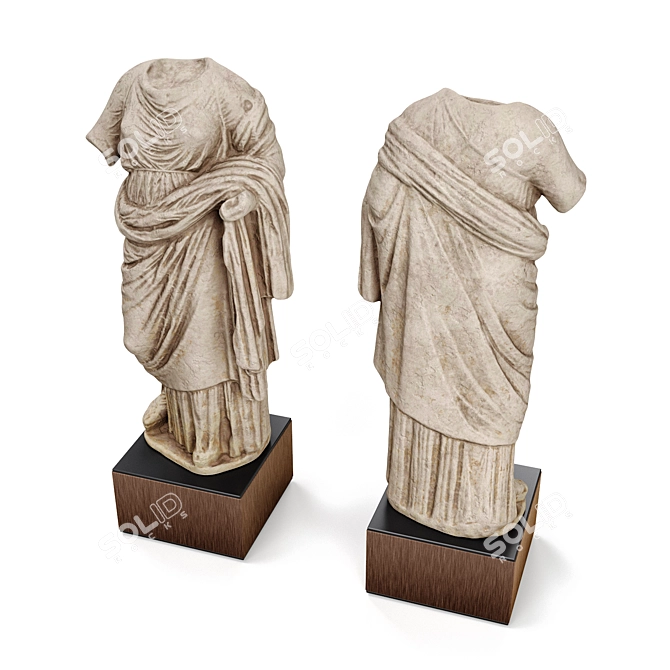 Elegant Athena Statue: Handcrafted Marvel 3D model image 3