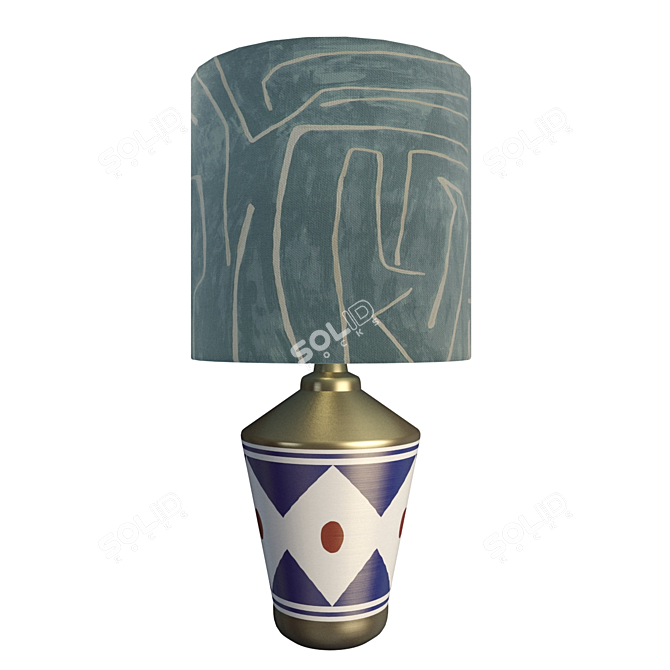 Elegant Brass Table Lamp 3D model image 5