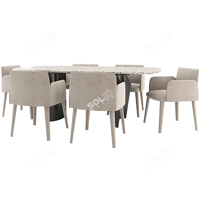 Modern and Stylish Chair & Table 3D model image 2