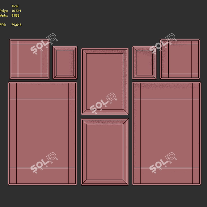 Colorful Modern Frame Set with Glassware Photos 3D model image 7