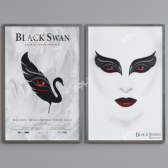 Black Swan Movie Poster Frame Set 3D model image 3