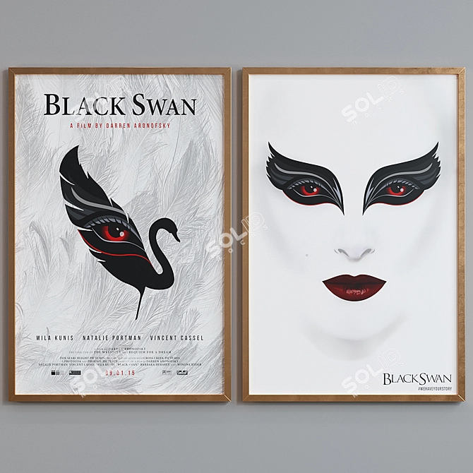 Black Swan Movie Poster Frame Set 3D model image 4