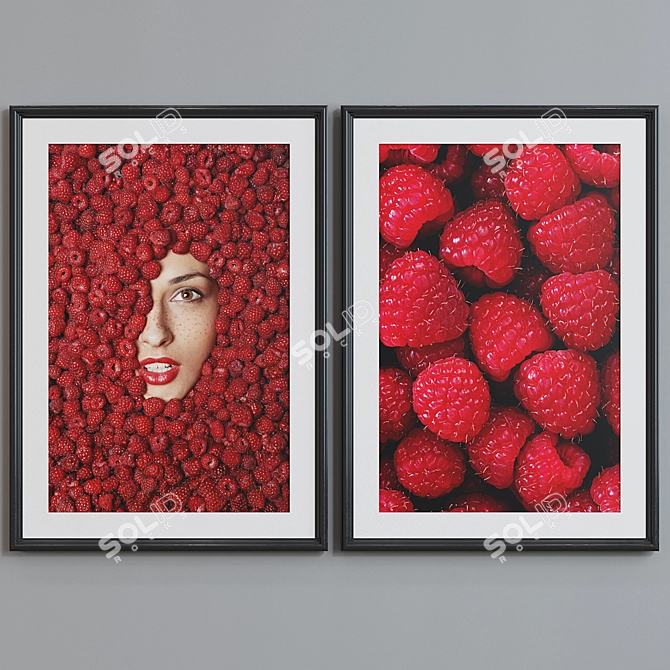 Modern Berry Frame Set 3D model image 2