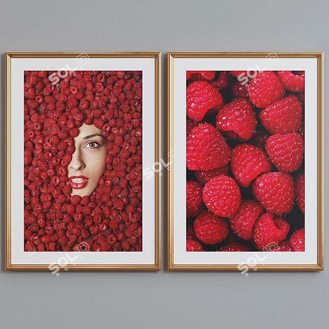 Modern Berry Frame Set 3D model image 3