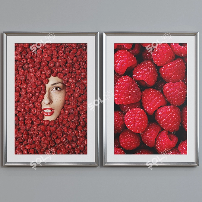 Modern Berry Frame Set 3D model image 4