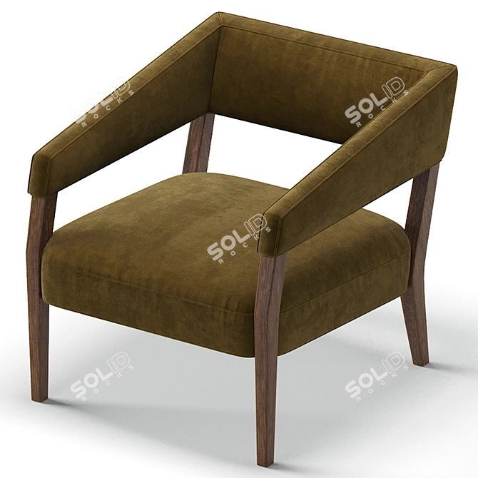Sleek Angle Arm Club Chair 3D model image 2