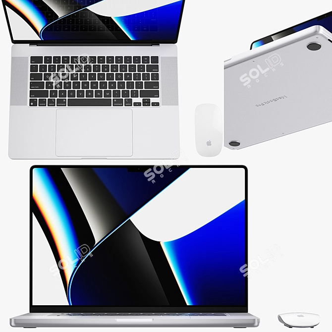 Sleek and Powerful: Apple MacBook Pro 16" 2021 3D model image 2