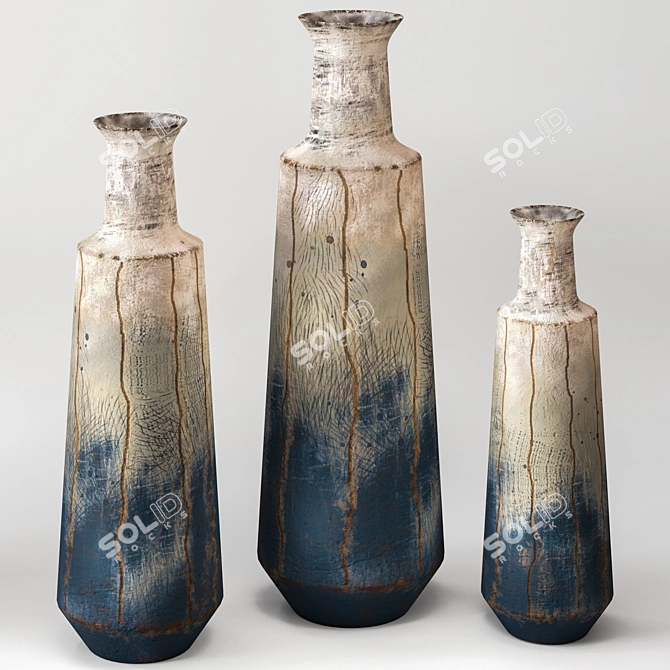 Modern Trio Vase Set 3D model image 1