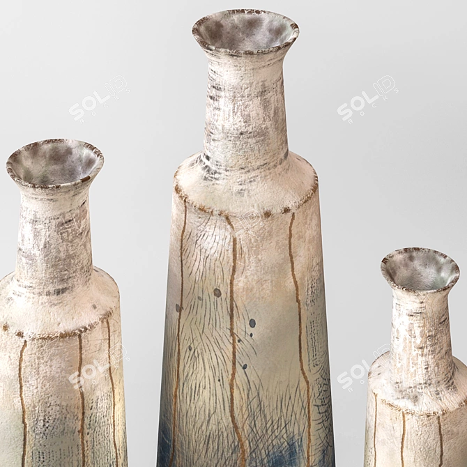 Modern Trio Vase Set 3D model image 2