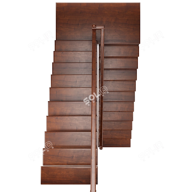 Rustic Wooden Ladder - 4000mm Length 3D model image 5