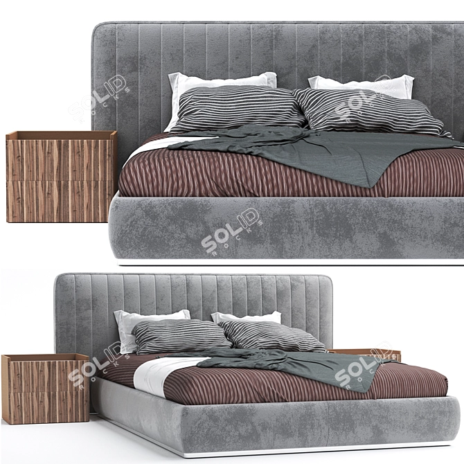 Sleek and Stylish Douglas Bed 3D model image 1