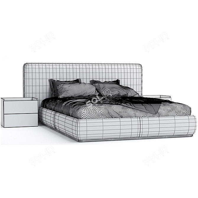 Sleek and Stylish Douglas Bed 3D model image 3