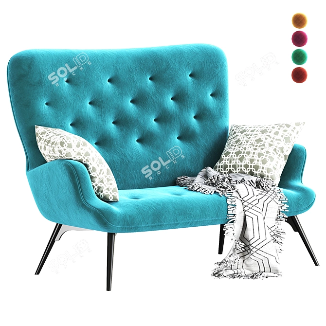 KALEIDOS Modern 2-Seater Sofa 3D model image 6