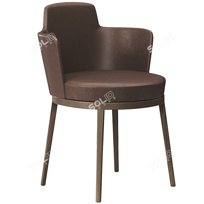 Elegant Armchair: Lucylle with Armrests 3D model image 1