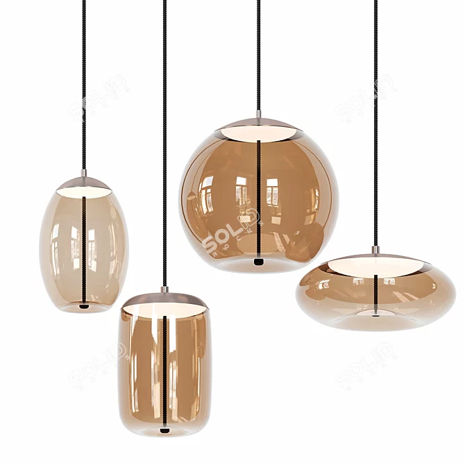 Scandi Glass Pendant Light Collection 3D model image 1