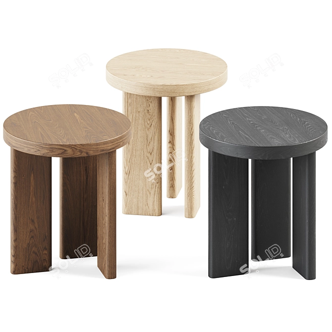 Sleek Fomu Wood Side Table 3D model image 1