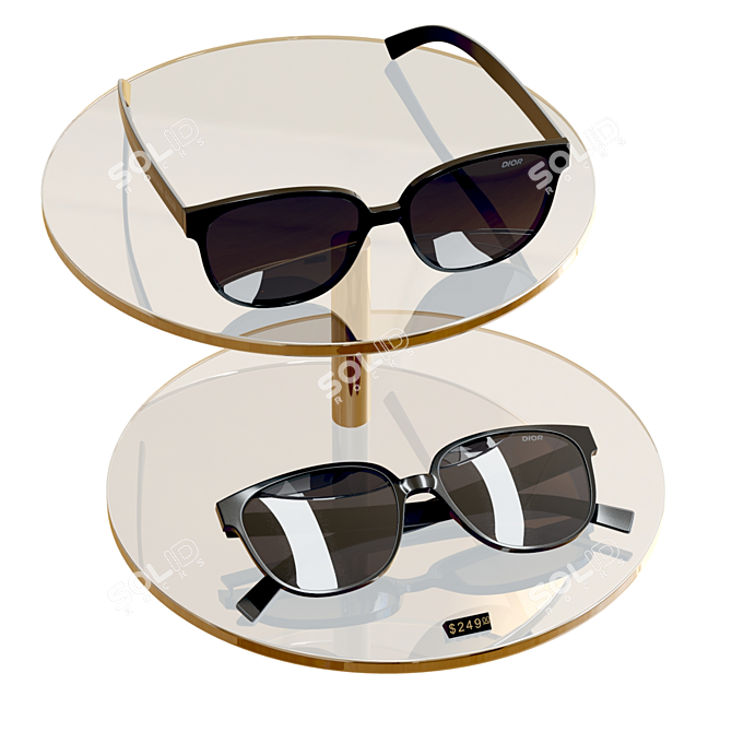 Dior Flag 1 Black Sunglasses: Stylish Store Display 3D model image 2