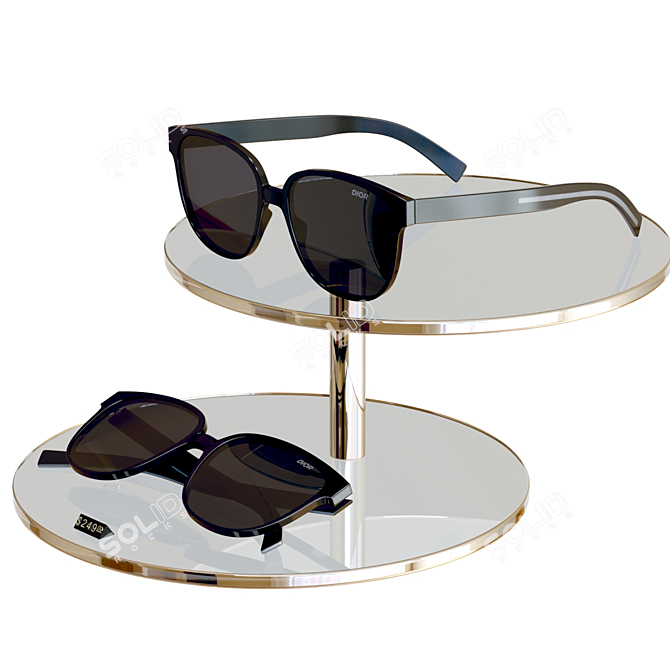 Dior Flag 1 Black Sunglasses: Stylish Store Display 3D model image 3