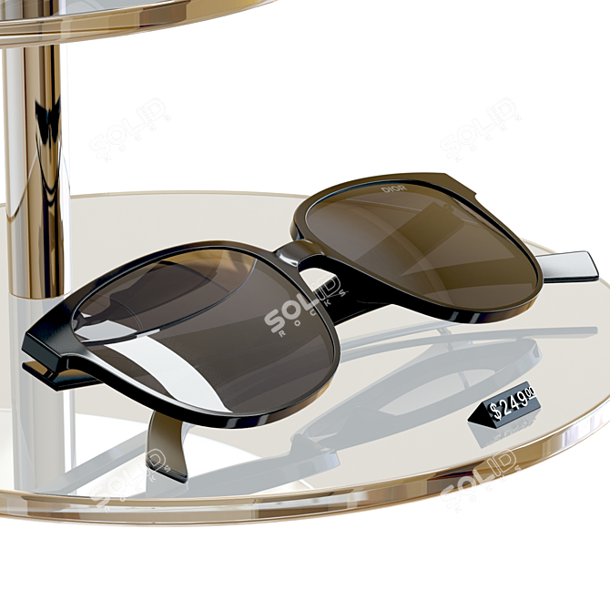Dior Flag 1 Black Sunglasses: Stylish Store Display 3D model image 5
