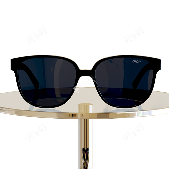 Dior Flag 1 Black Sunglasses: Stylish Store Display 3D model image 6