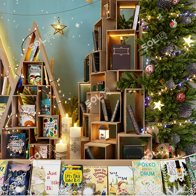 New Year Bookstore Showcase: Festive Reading Delights 3D model image 2