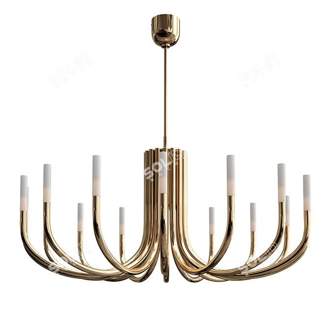 Elegant LED Oval Chandelier 3D model image 1