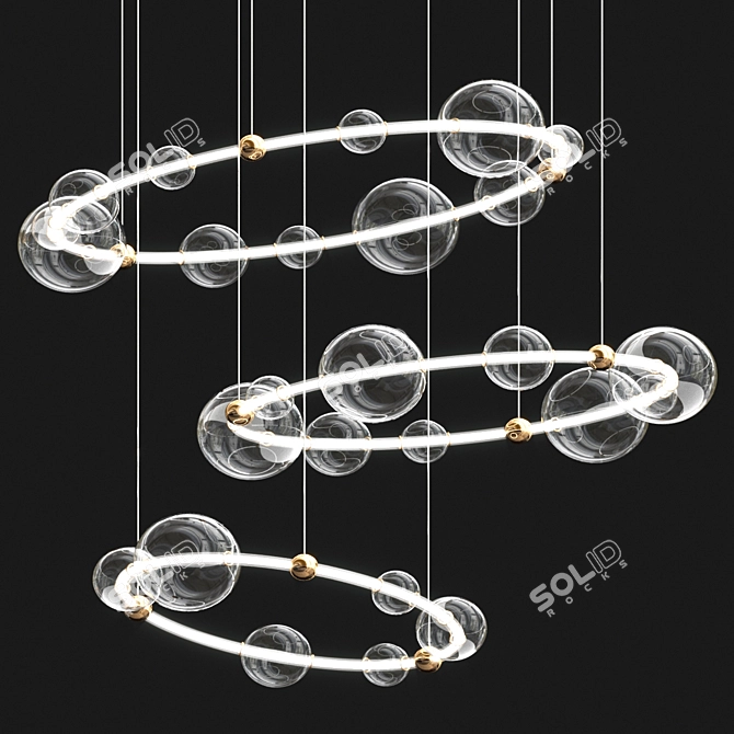 elegant contemporary Sessa ring chandelier 3D model image 1