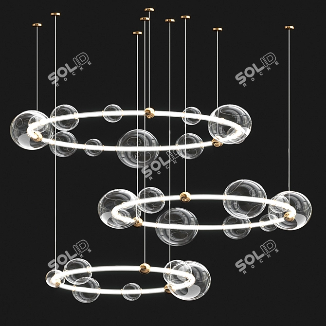 elegant contemporary Sessa ring chandelier 3D model image 2