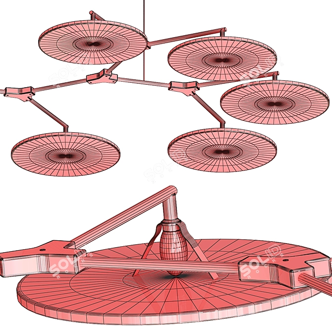 Ethereal Glow: Raita Chandelier 3D model image 2