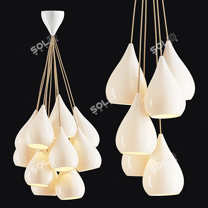 White Crystal Drop Pendant 3D model image 1