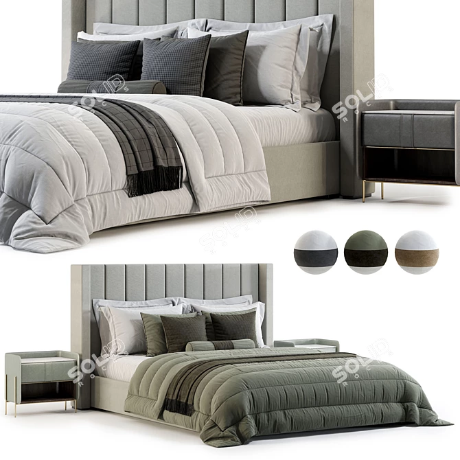 RH Modena Vertical Bed: High-Quality, Unwrapped, V-Ray Render 3D model image 1