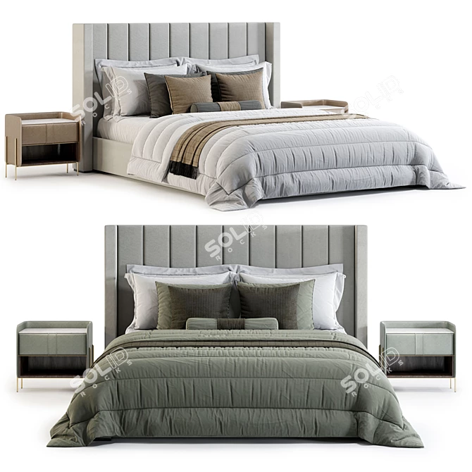 RH Modena Vertical Bed: High-Quality, Unwrapped, V-Ray Render 3D model image 2