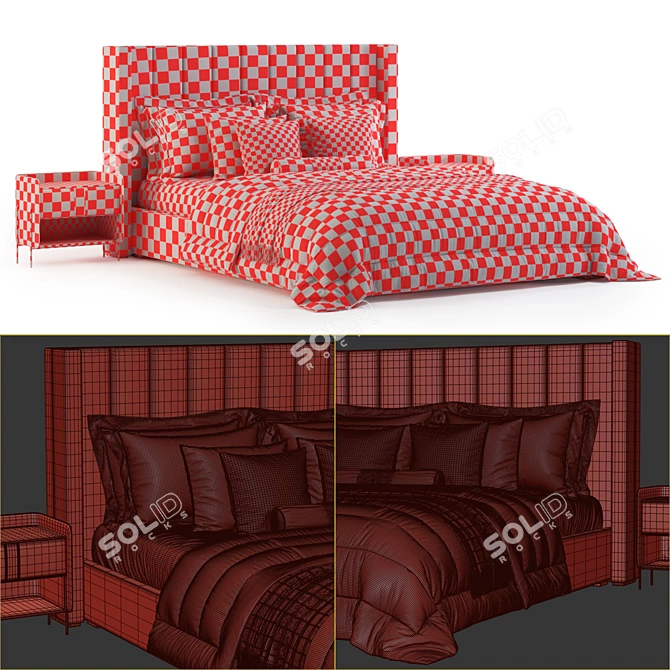 RH Modena Vertical Bed: High-Quality, Unwrapped, V-Ray Render 3D model image 7