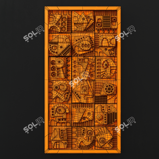 Hieroglyphic Cube Panel - Decorative, Big, No. 5 3D model image 1