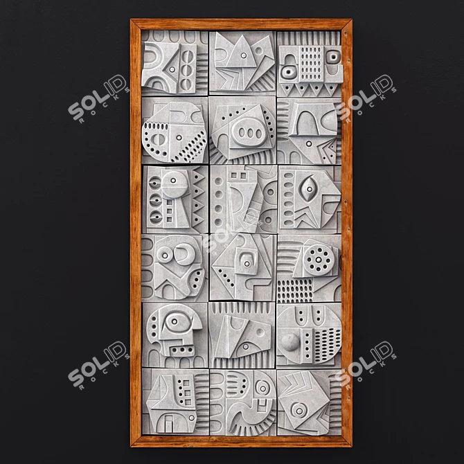 Hieroglyphic Cube Panel - Decorative, Big, No. 5 3D model image 5
