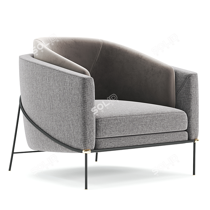 Elegant FIL NOIR Armchair: A Modern Beauty 3D model image 1